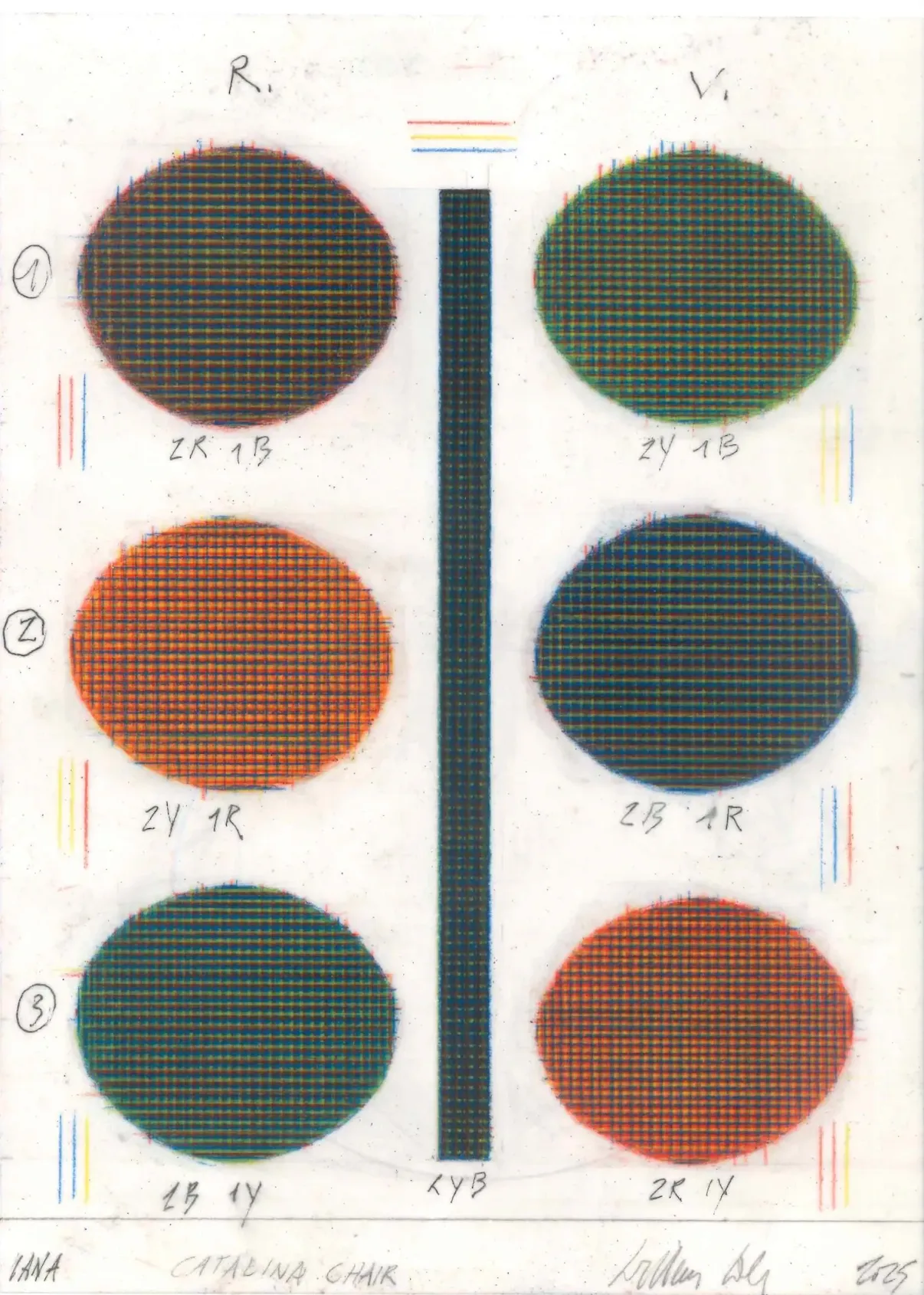 Drawing by Willem Cole used as a visual reference for Haus Nuller textile research.