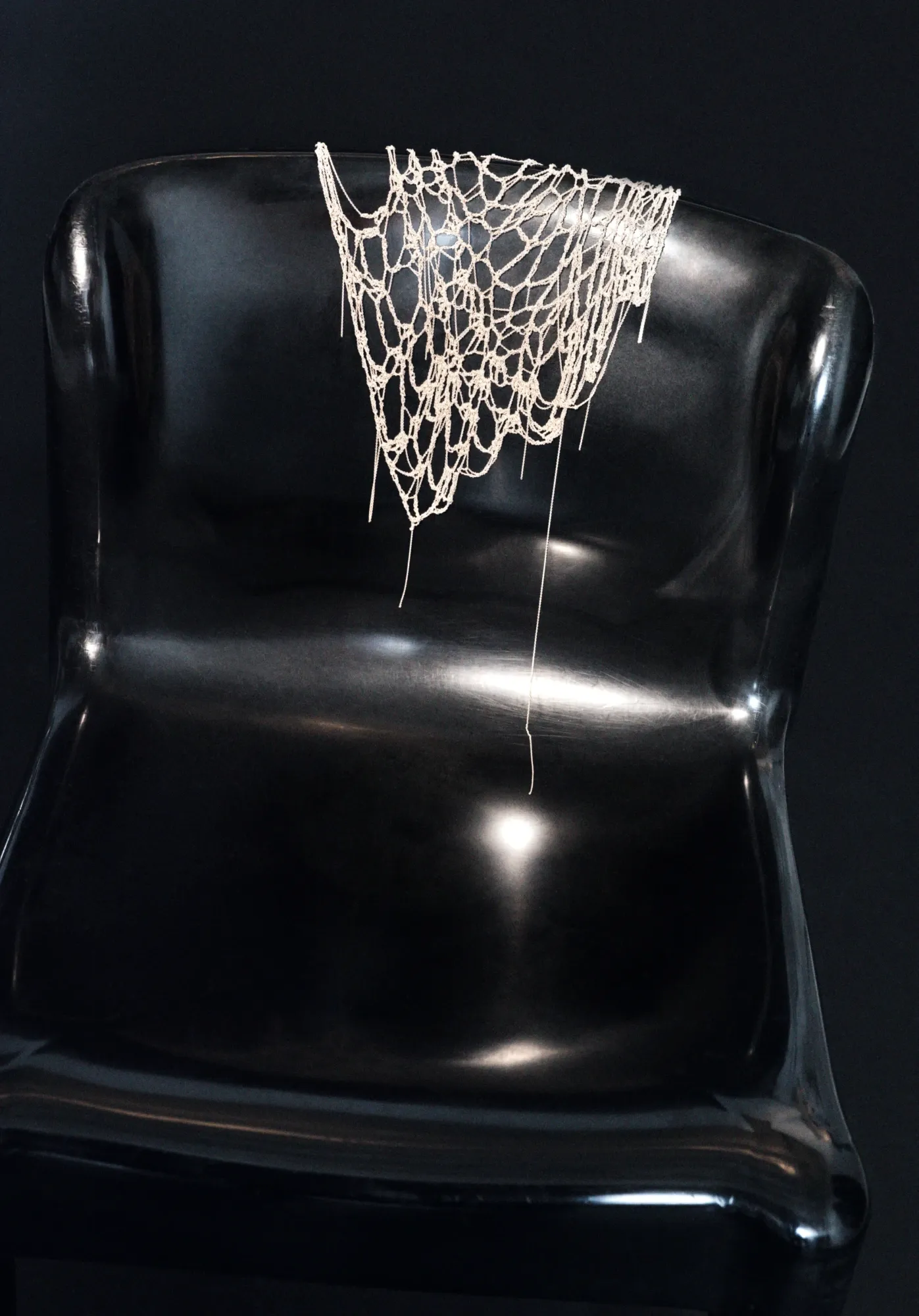Haus Nuller Collection N1 Chain 02 textile detail with metal chain woven into fabric.